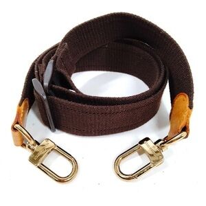 Louis Vuitton Canvas Brown Canvas Strap with Gold Buckles